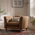 Ashby Chesterfield Armchair, Tan Faux Leather - daals