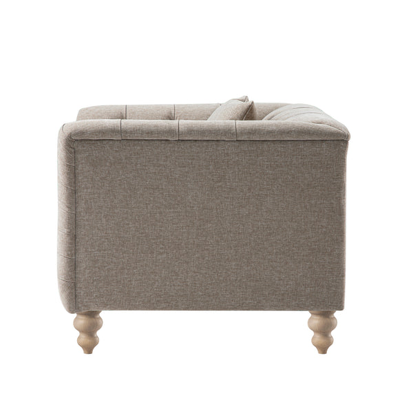 Ashby Chesterfield Armchair, Taupe Chenille