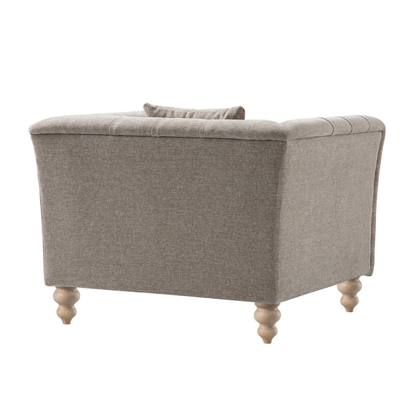 Ashby Chesterfield Armchair, Taupe Chenille