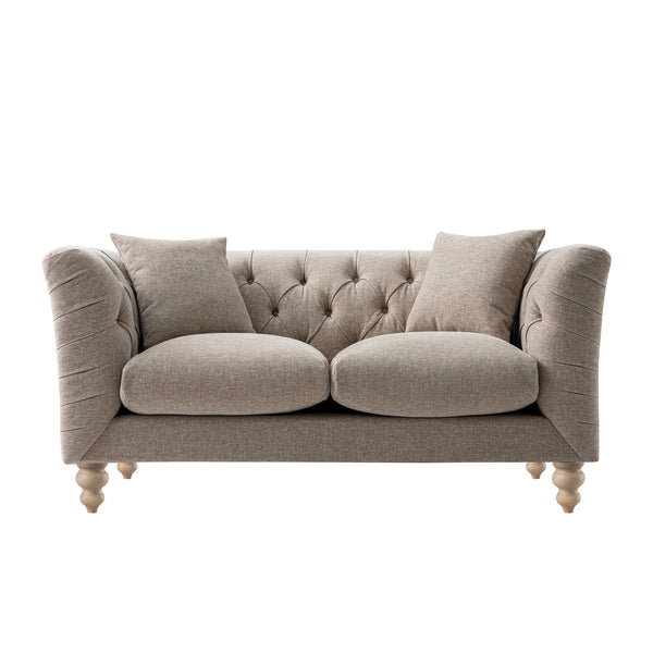 Ashby Chesterfield 2-Seater Sofa, Taupe Chenille