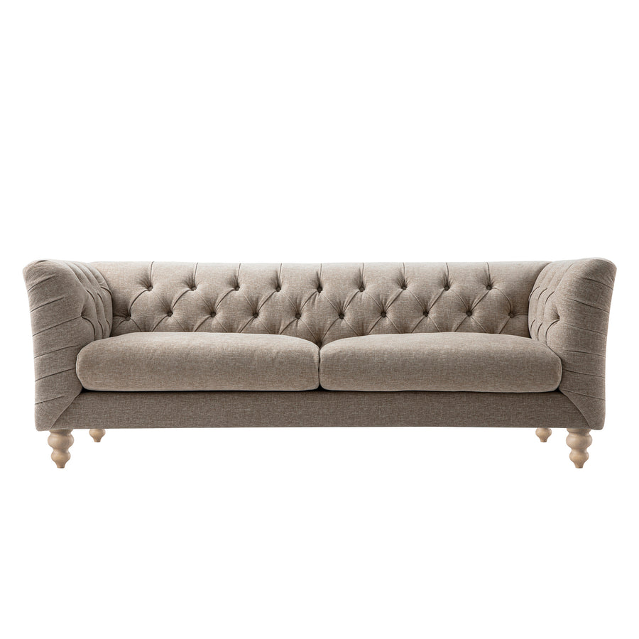 Ashby Chesterfield Large 3 - Seater Sofa, Taupe Chenille - daals