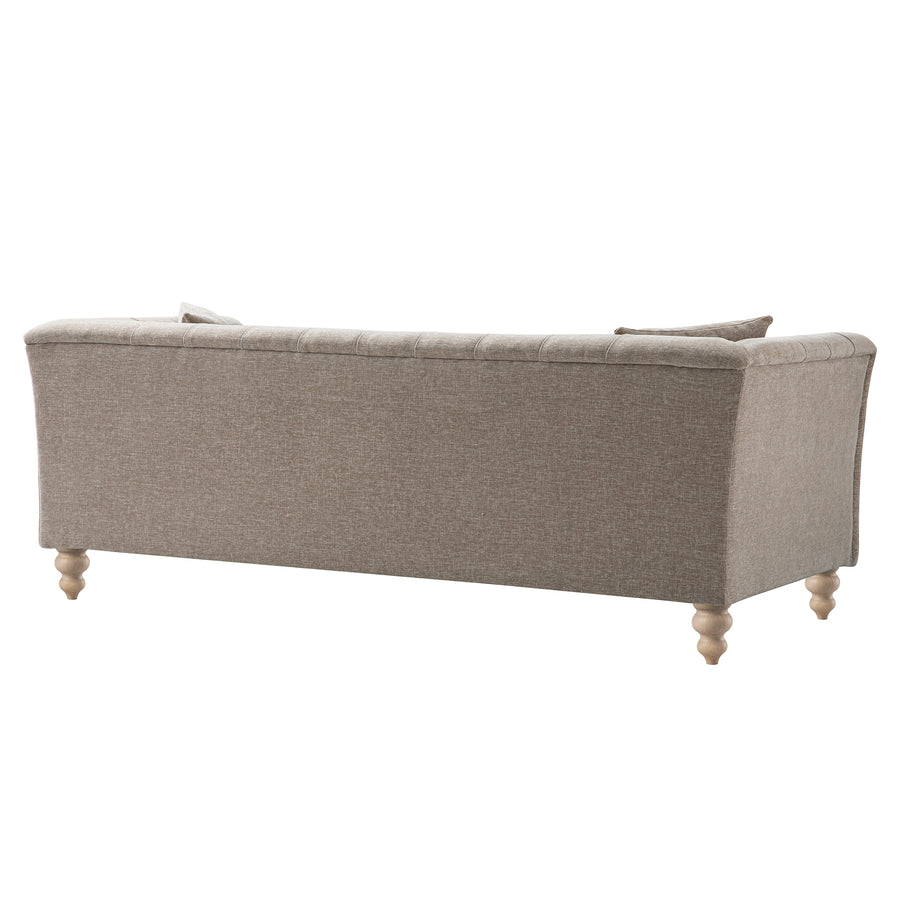 Ashby Chesterfield Large 3 - Seater Sofa, Taupe Chenille - daals