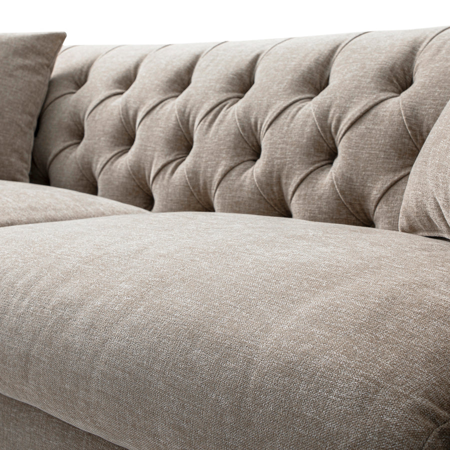 Ashby Chesterfield Large 3 - Seater Sofa, Taupe Chenille - daals