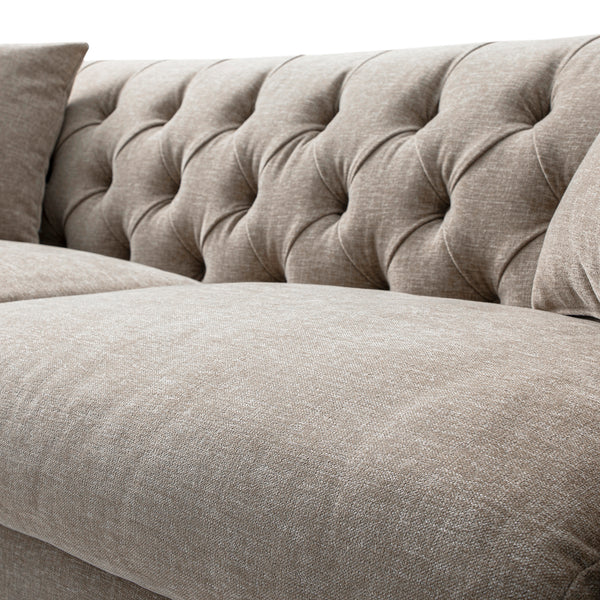 Ashby Chesterfield Large 3-Seater Sofa, Taupe Chenille