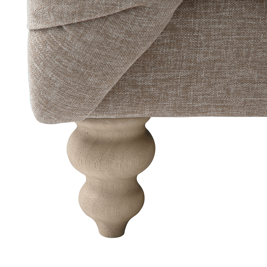 Ashby Chesterfield Large 3 - Seater Sofa, Taupe Chenille - daals