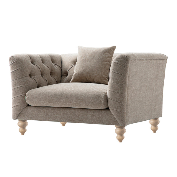 Ashby Chesterfield Loveseat, Taupe Chenille