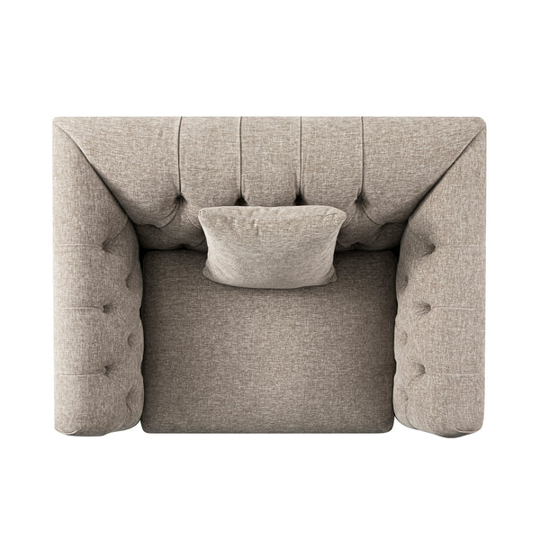Ashby Chesterfield Loveseat, Taupe Chenille