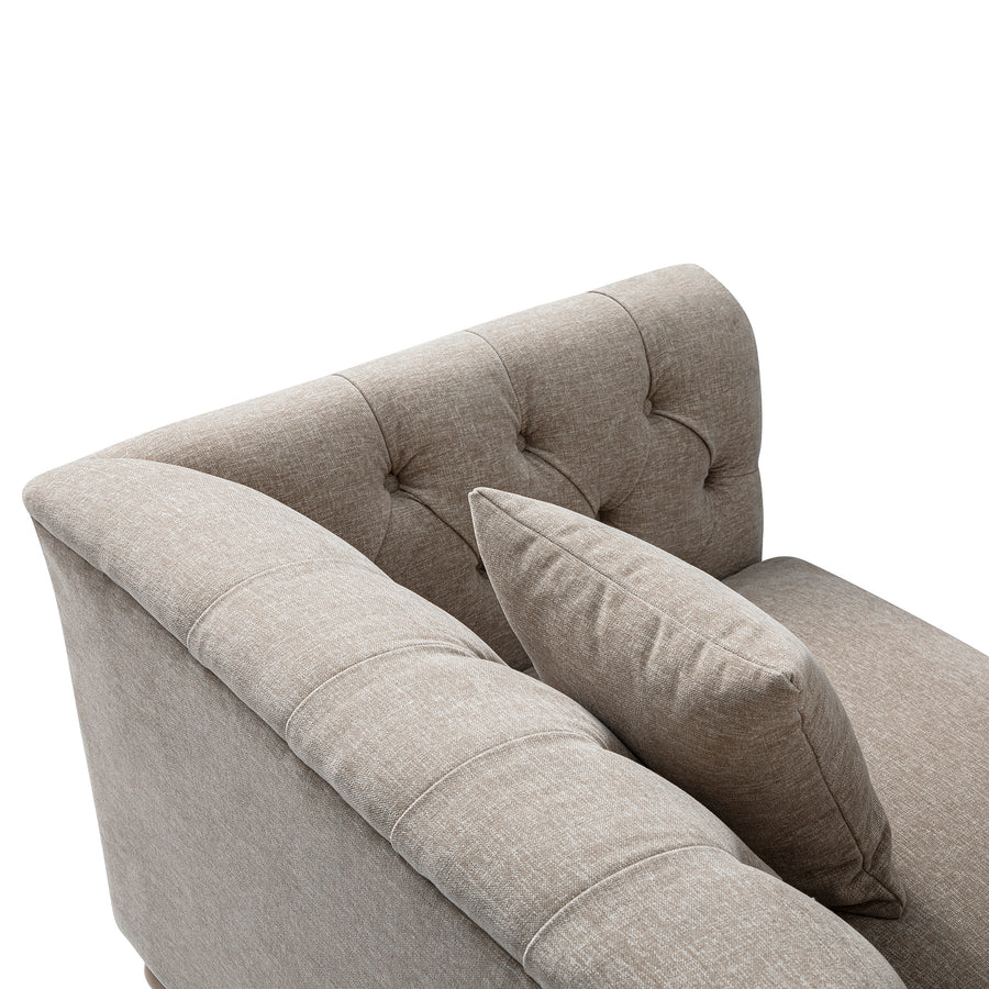 Ashby Chesterfield Loveseat, Taupe Chenille