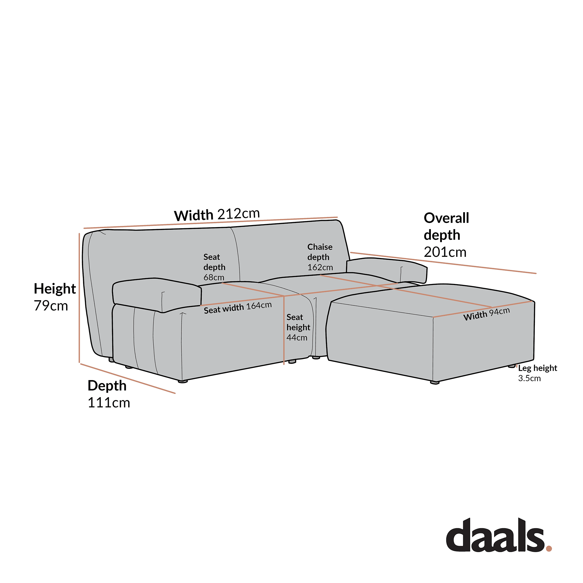 Carlyle Beige Cotton Blend Modular Sofa, 2-Piece Chaise