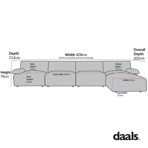 Carlyle Beige Cotton Blend Modular Sofa, 4-Piece Chaise