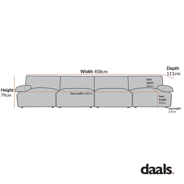 Carlyle Beige Cotton Blend Modular Sofa, 4-Piece