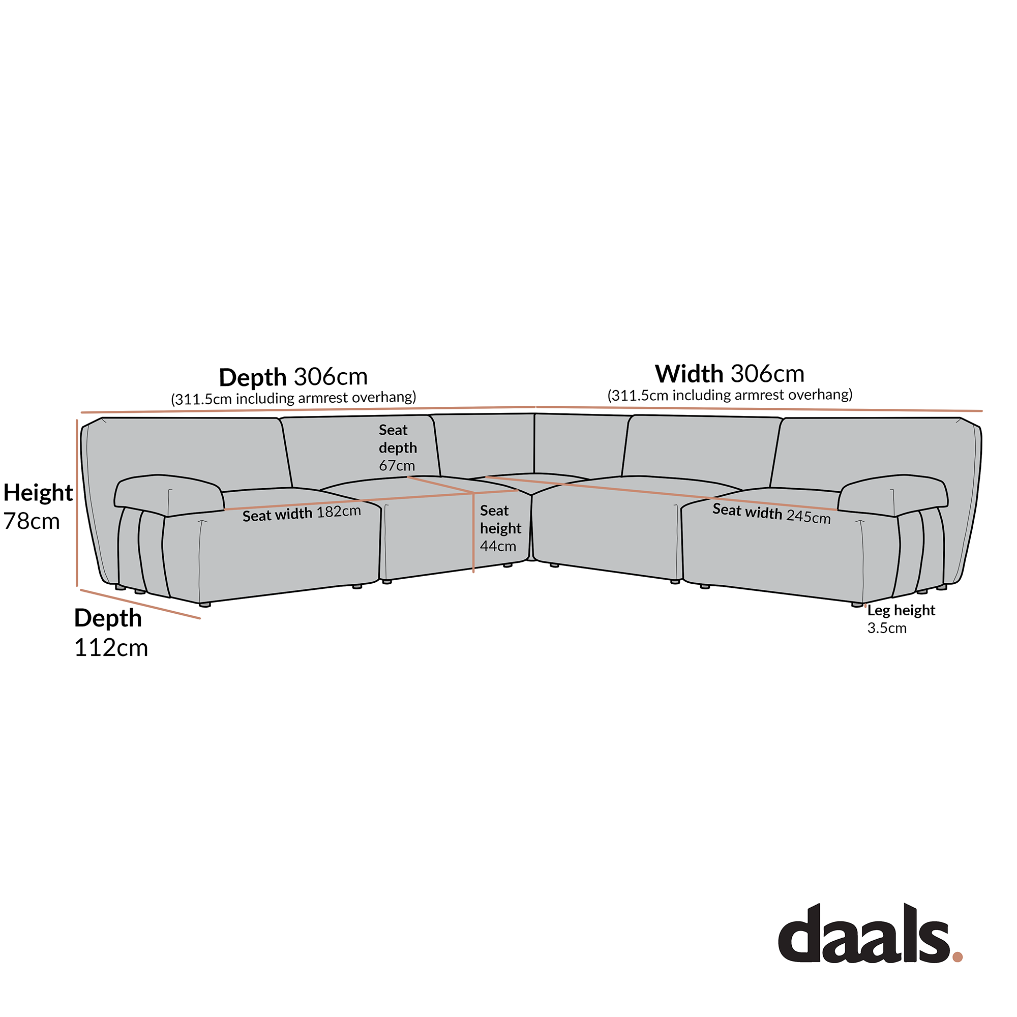 Carlyle Beige Cotton Blend Modular Sofa, Large Corner Set