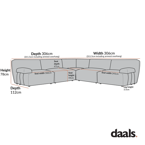 Carlyle Beige Cotton Blend Modular Sofa, Large Corner Set