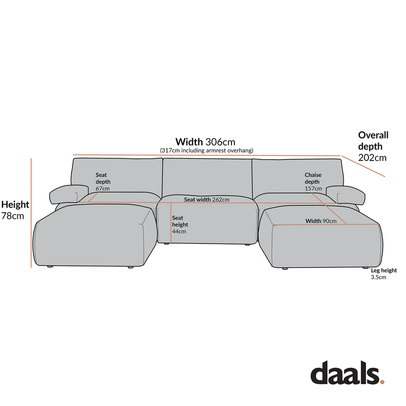 Carlyle Beige Cotton Blend Modular Sofa, 5-Piece U-Shape Set