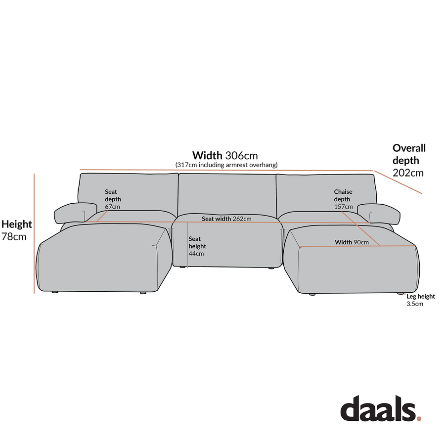 Carlyle Beige Cotton Blend Modular Sofa, 5-Piece U-Shape Set