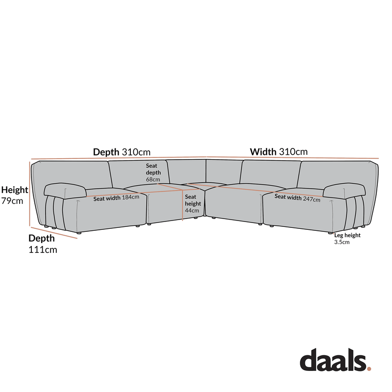 Carlyle Beige Cotton Blend Modular Sofa, Large Corner Set
