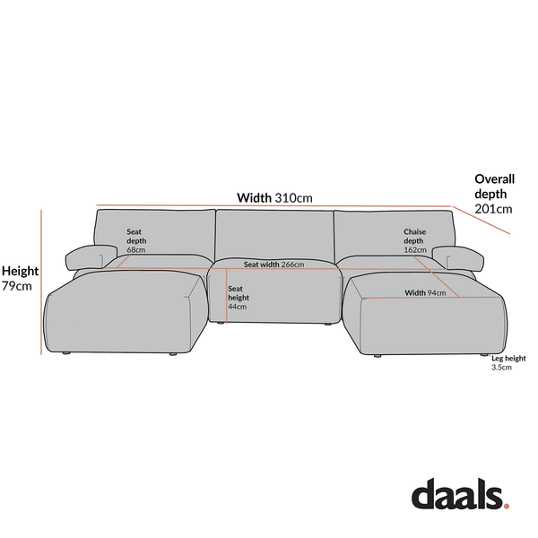 Carlyle Beige Cotton Blend Modular Sofa, 5-Piece U-Shape Set