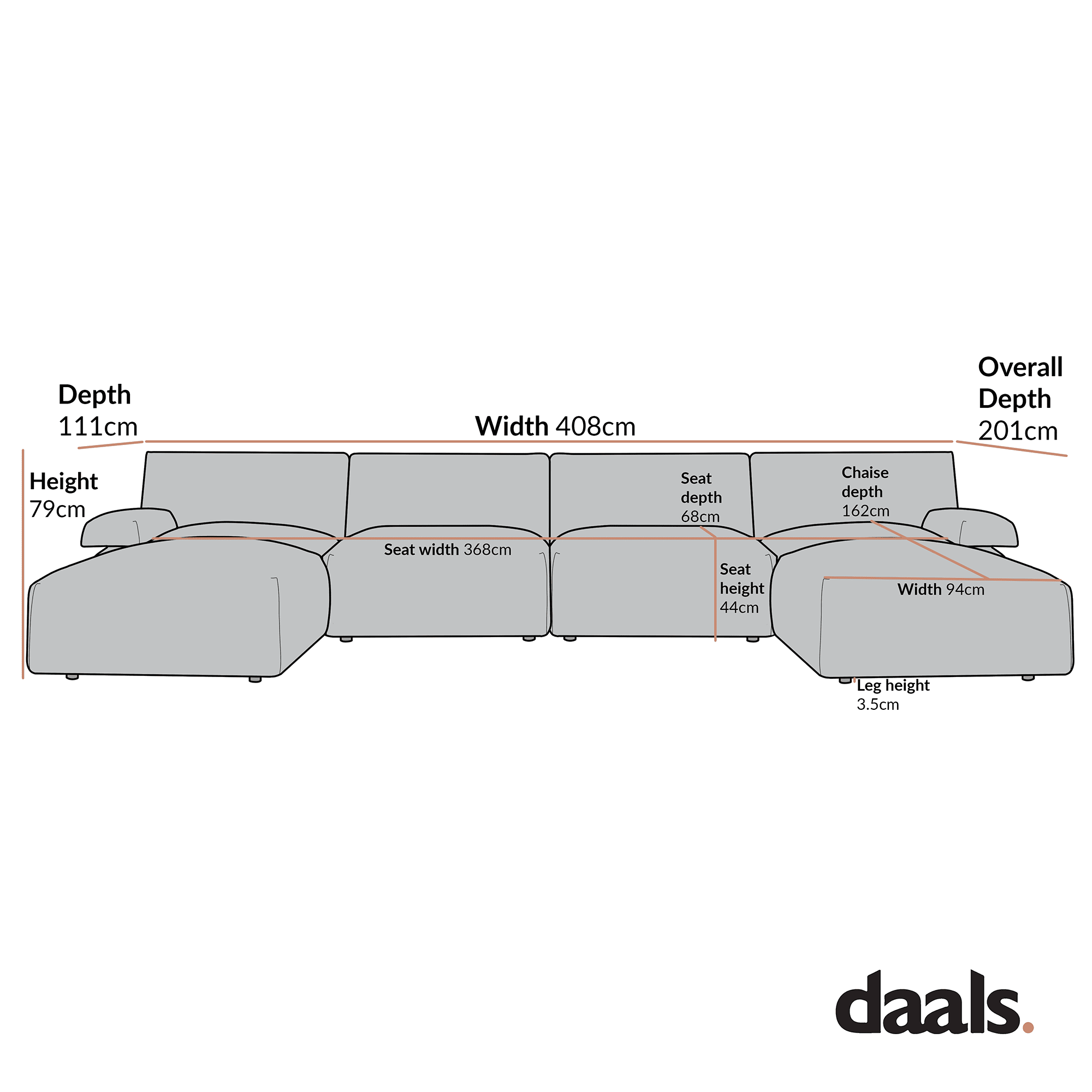 Carlyle Beige Cotton Blend Modular Sofa, 6-Piece U-Shape Set