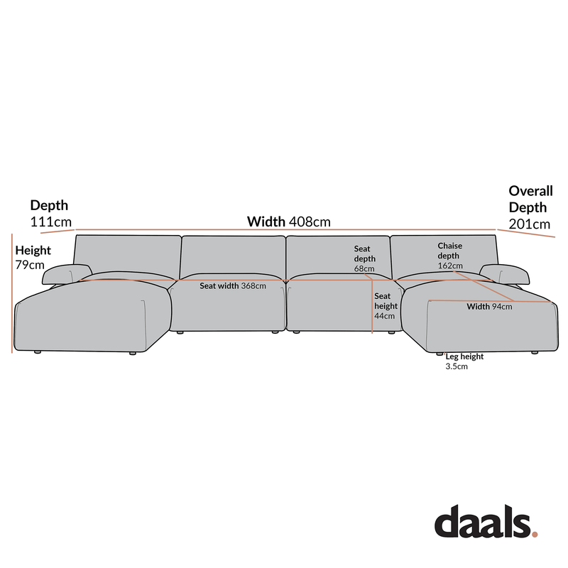 Carlyle Beige Cotton Blend Modular Sofa, 6-Piece U-Shape Set