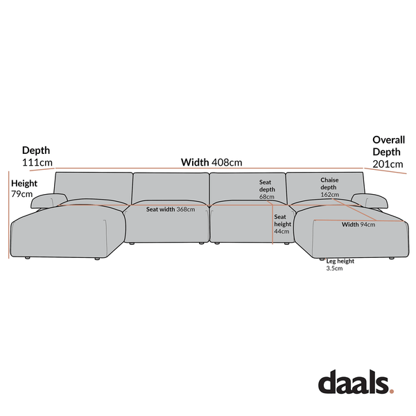 Carlyle Beige Cotton Blend Modular Sofa, 6-Piece U-Shape Set