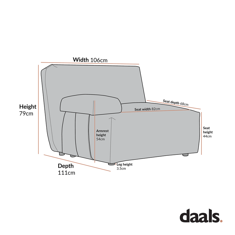 Carlyle Beige Cotton Blend Modular Sofa, Side Seat