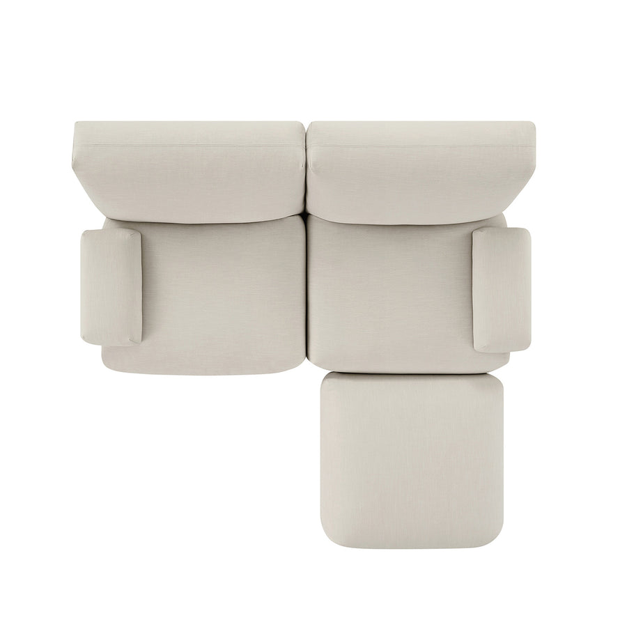 Carlyle Beige Cotton Blend Modular Sofa, 2-Piece Chaise