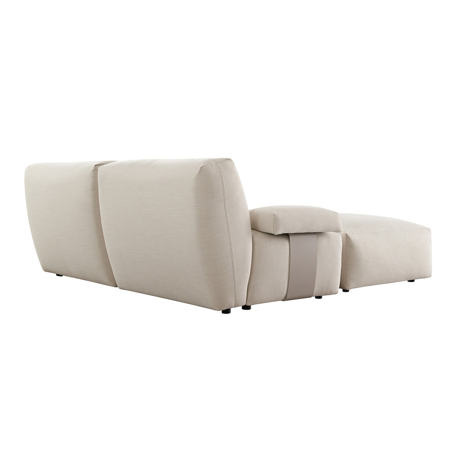 Carlyle Beige Cotton Blend Modular Sofa, 2-Piece Chaise