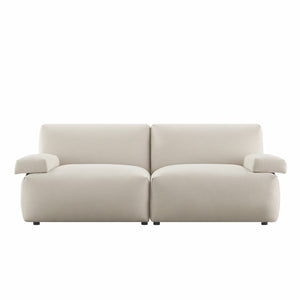 Carlyle Beige Cotton Blend Modular Sofa, 2-Piece