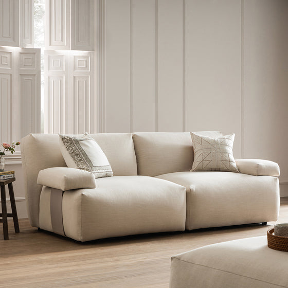 Carlyle Beige Cotton Blend Modular Sofa, 2-Piece