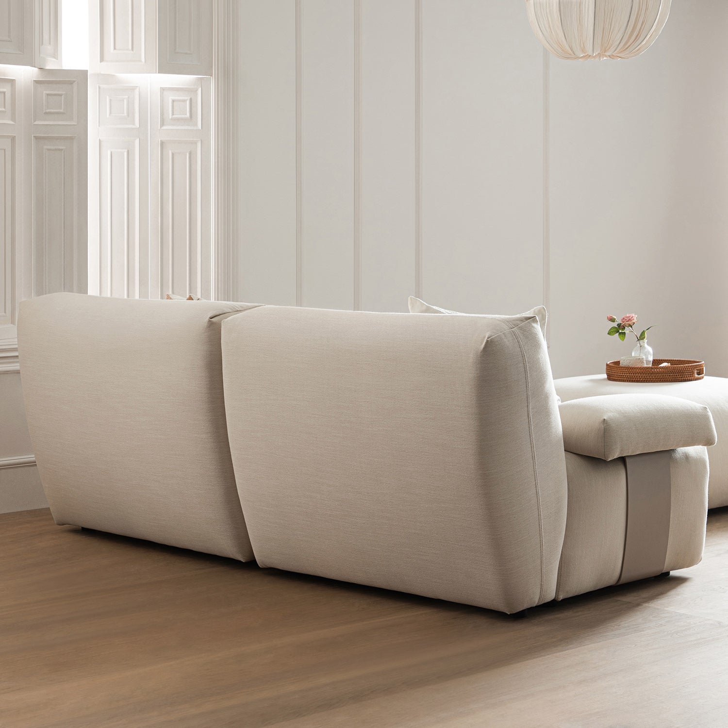 Carlyle Beige Cotton Blend Modular Sofa, 2-Piece