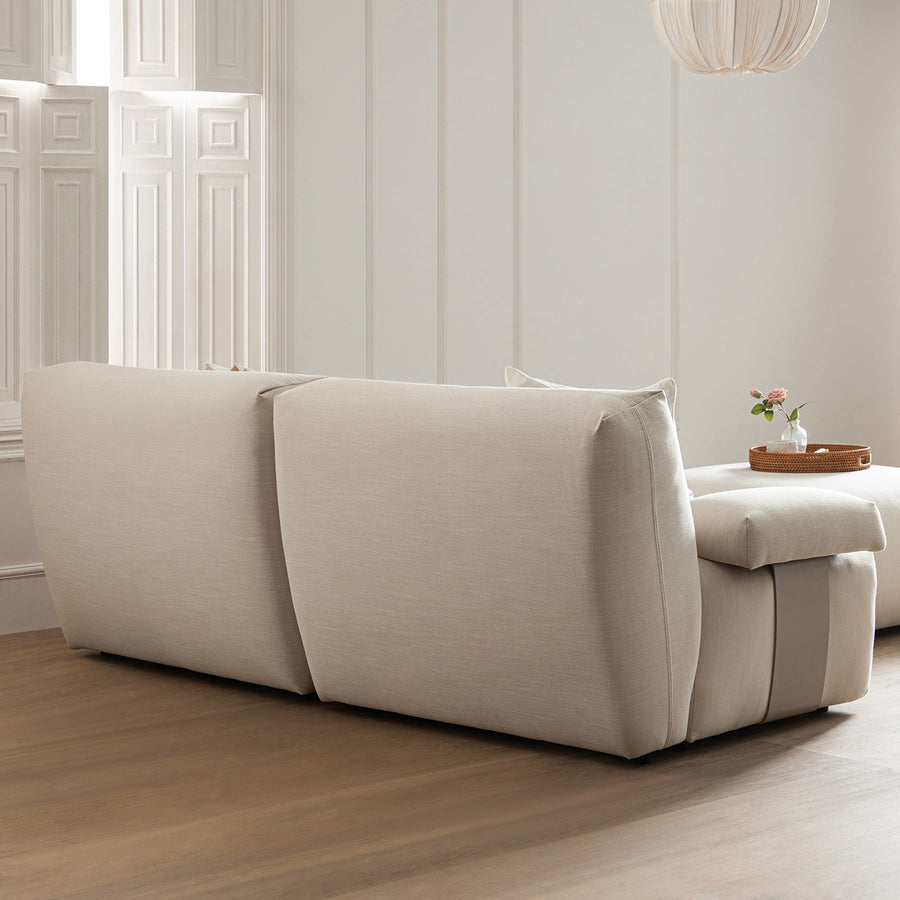 Carlyle Beige Cotton Blend Modular Sofa, 2-Piece