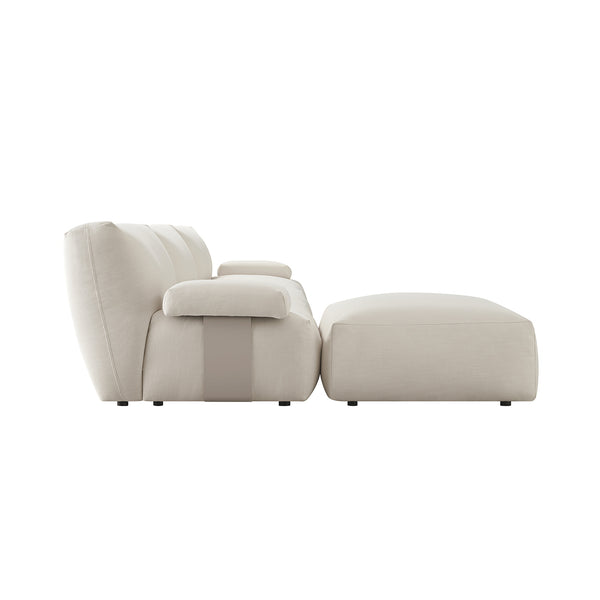 Carlyle Beige Cotton Blend Modular Sofa, 3-Piece Chaise