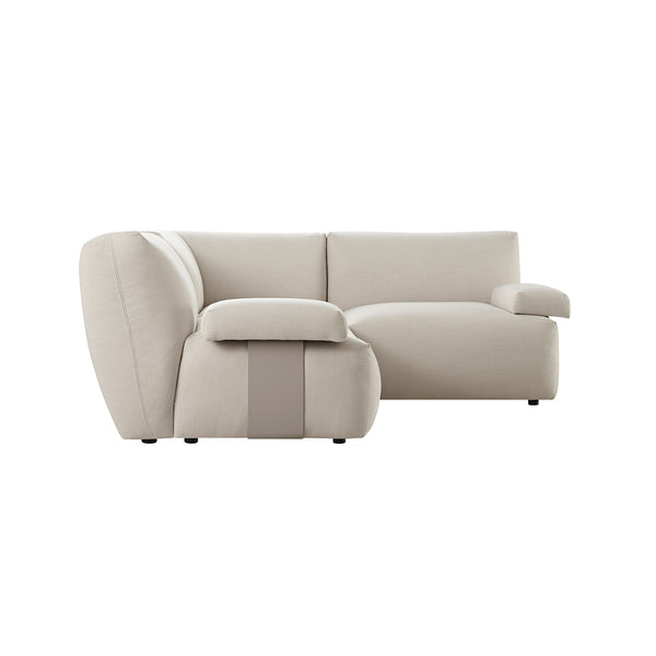 Carlyle Beige Cotton Blend Modular Sofa, Compact Corner Set - daals