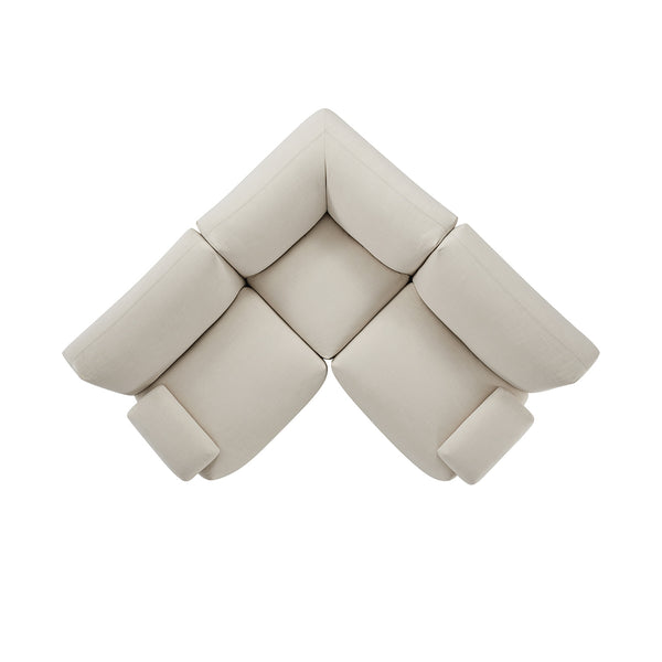 Carlyle Beige Cotton Blend Modular Sofa, Compact Corner Set - daals