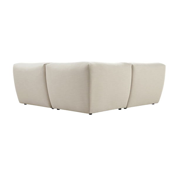 Carlyle Beige Cotton Blend Modular Sofa, Compact Corner Set - daals