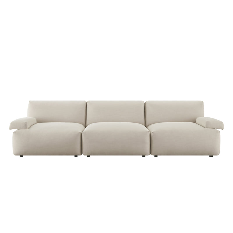 Carlyle Beige Cotton Blend Modular Sofa, 3-Piece