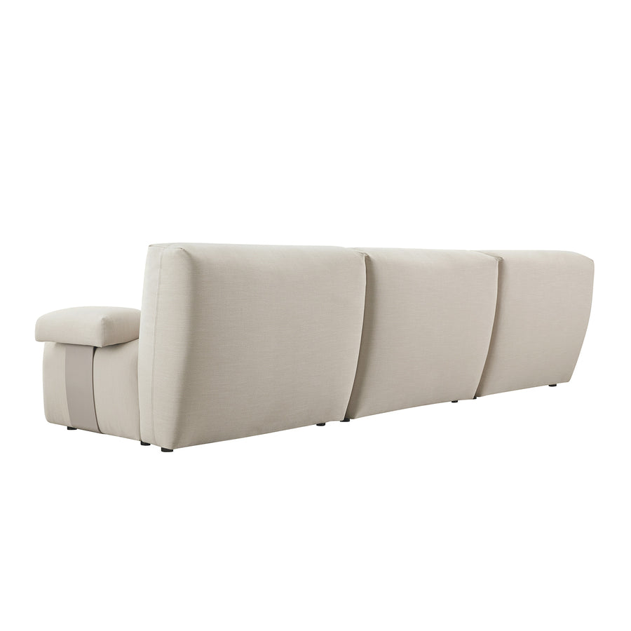 Carlyle Beige Cotton Blend Modular Sofa, 3-Piece