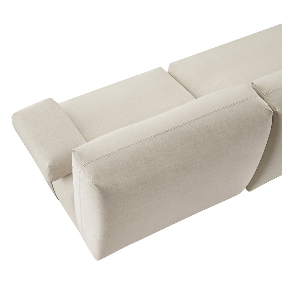 Carlyle Beige Cotton Blend Modular Sofa, 3-Piece