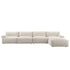 Carlyle Beige Cotton Blend Modular Sofa, 4-Piece Chaise