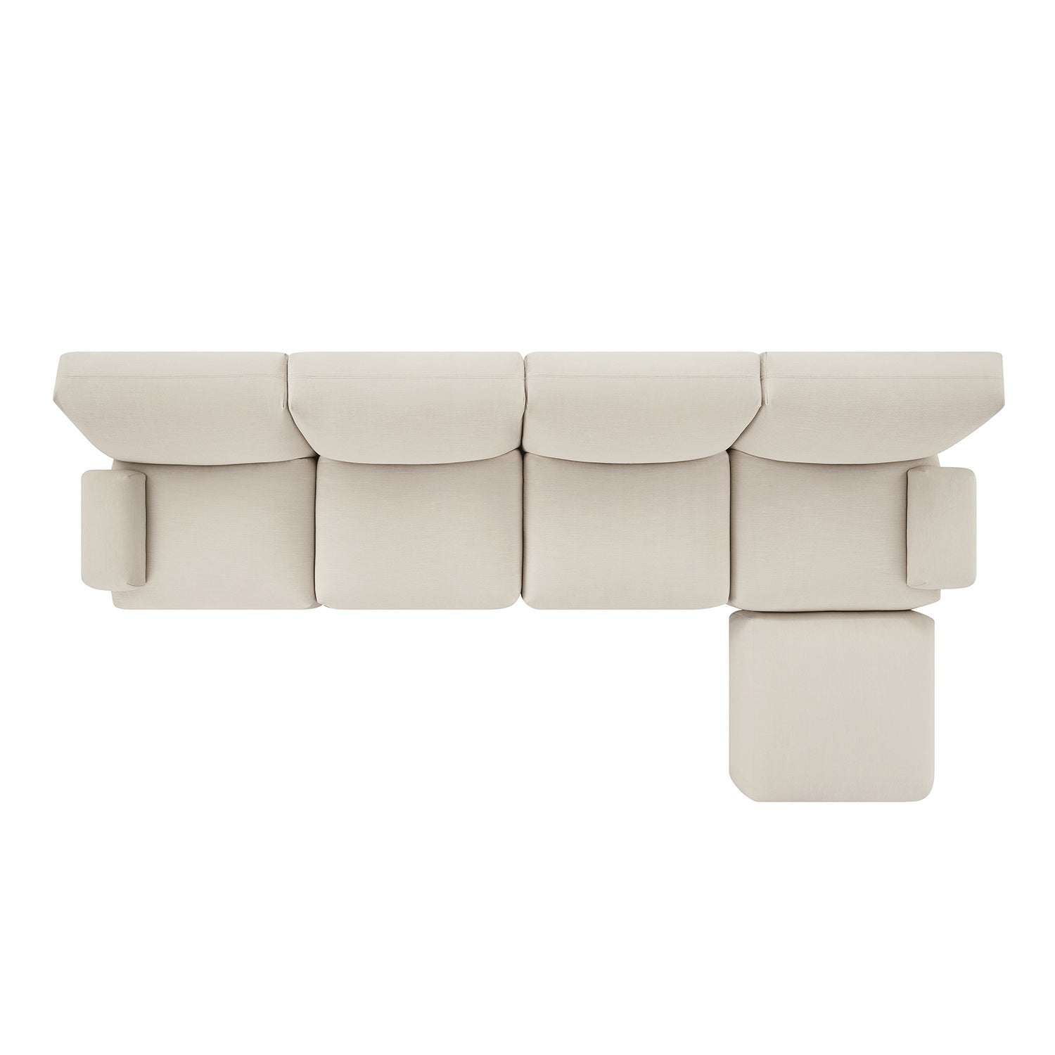 Carlyle Beige Cotton Blend Modular Sofa, 4-Piece Chaise