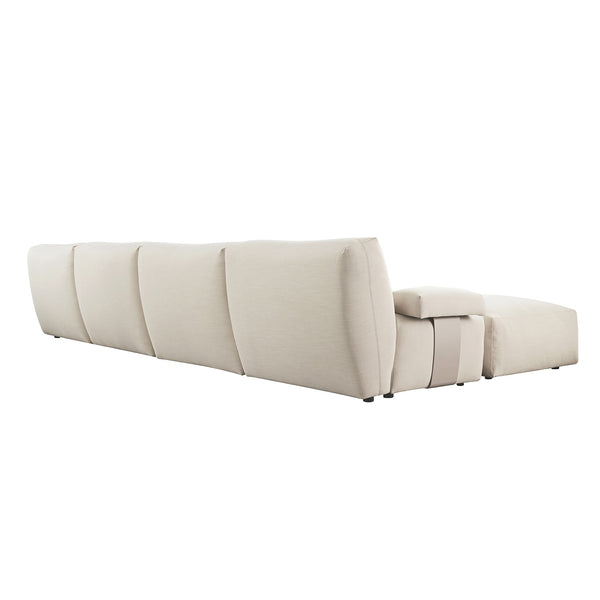 Carlyle Beige Cotton Blend Modular Sofa, 4-Piece Chaise