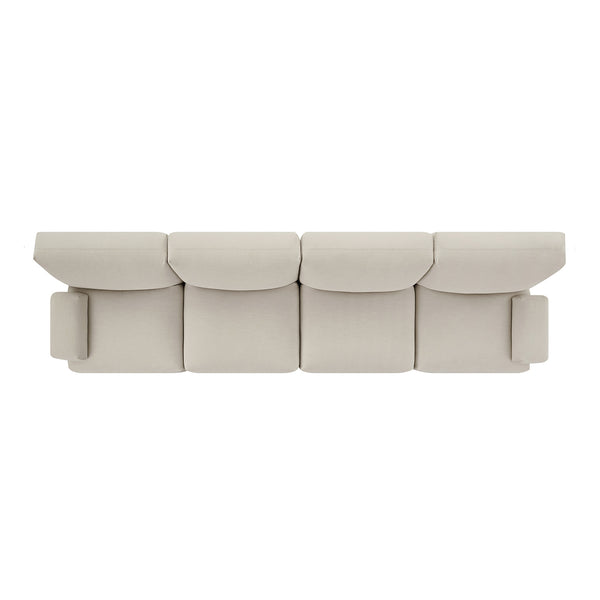 Carlyle Beige Cotton Blend Modular Sofa, 4-Piece