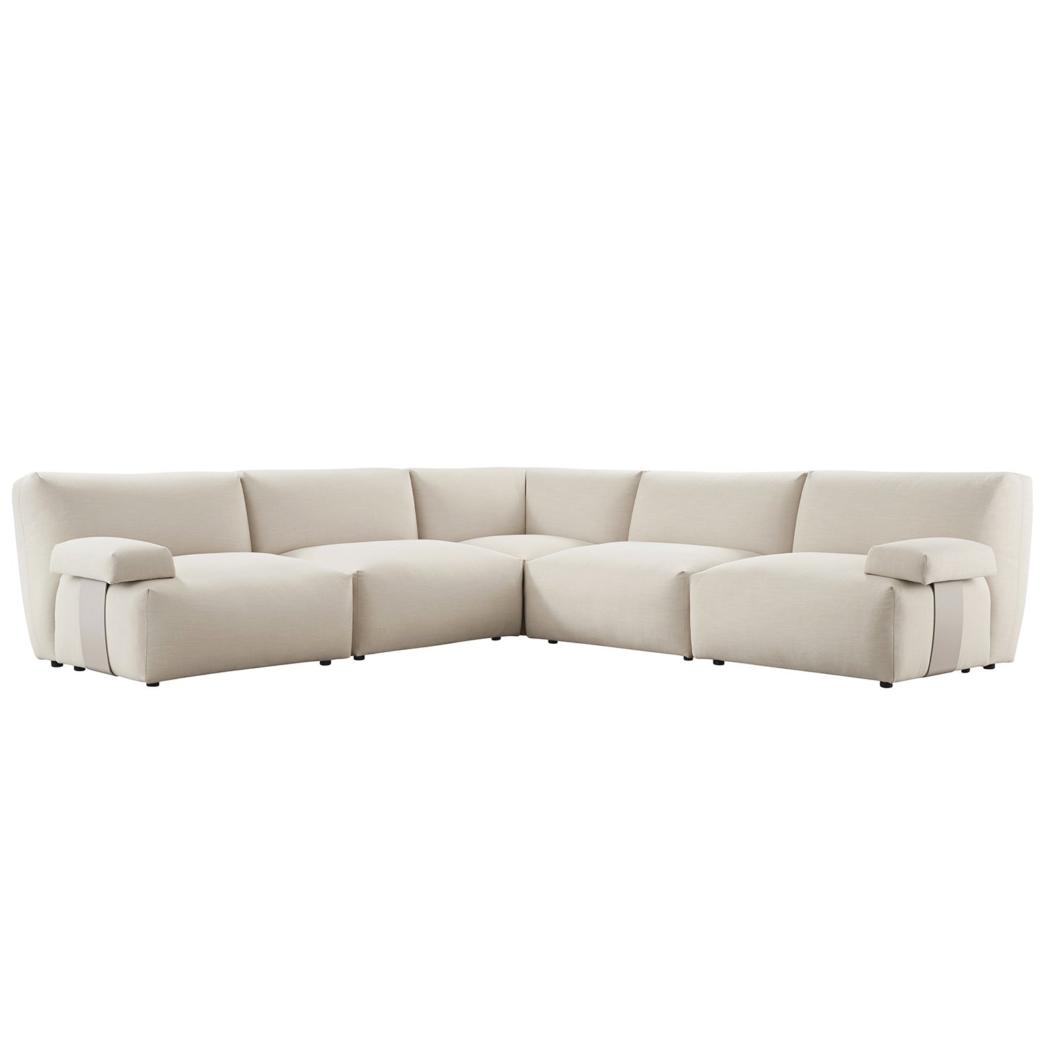 Carlyle Beige Cotton Blend Modular Sofa, Large Corner Set