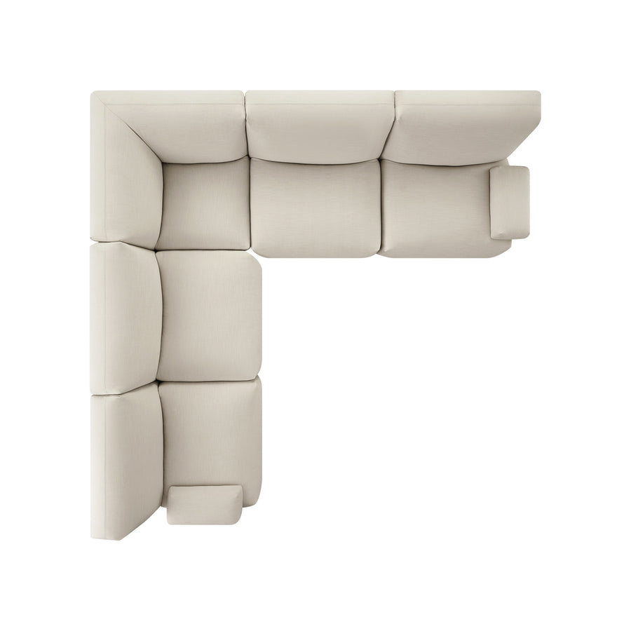Carlyle Beige Cotton Blend Modular Sofa, Large Corner Set