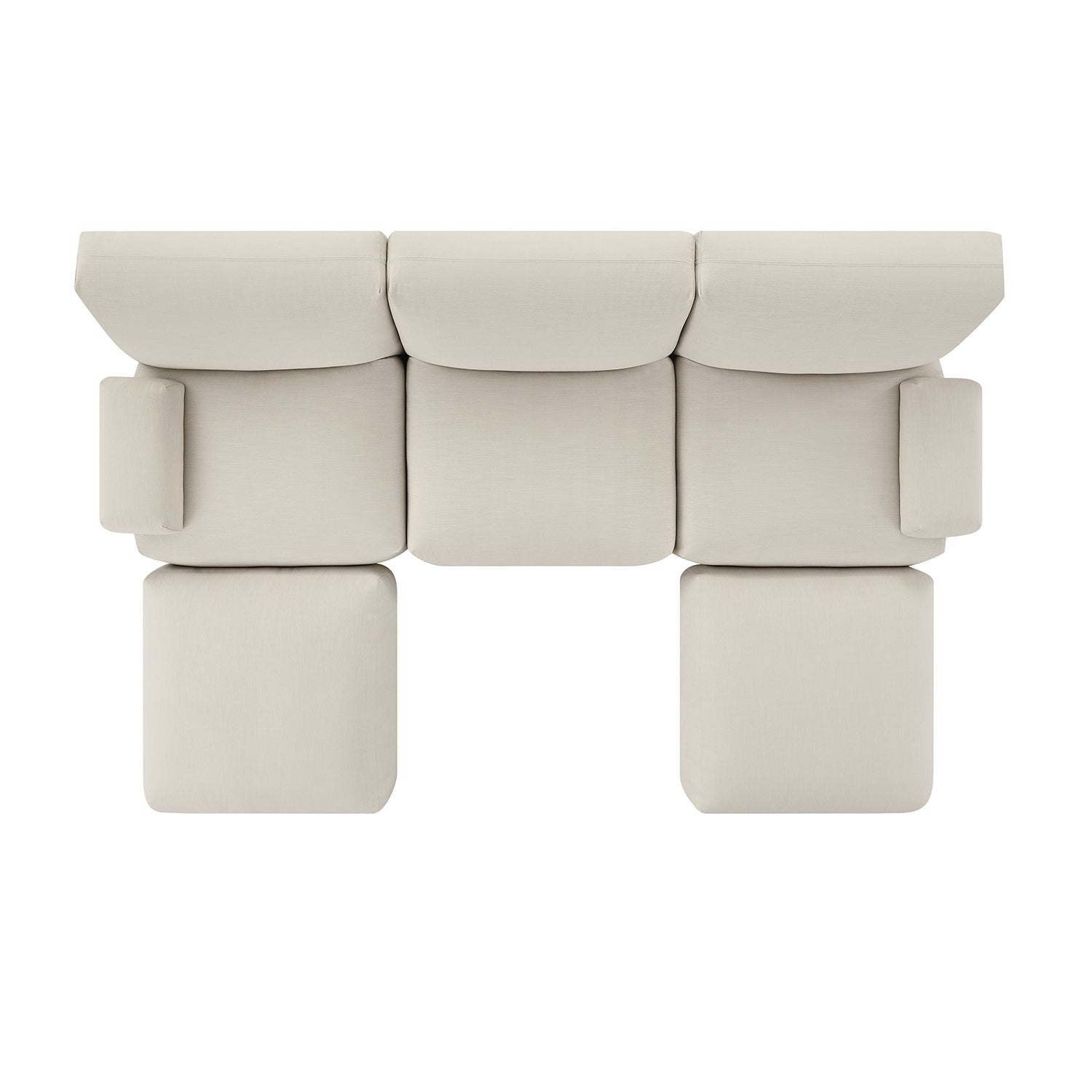 Carlyle Beige Cotton Blend Modular Sofa, 5-Piece U-Shape Set