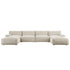 Carlyle Beige Cotton Blend Modular Sofa, 6 - Piece U - Shape Set - daals