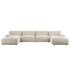 Carlyle Beige Cotton Blend Modular Sofa, 6-Piece U-Shape Set