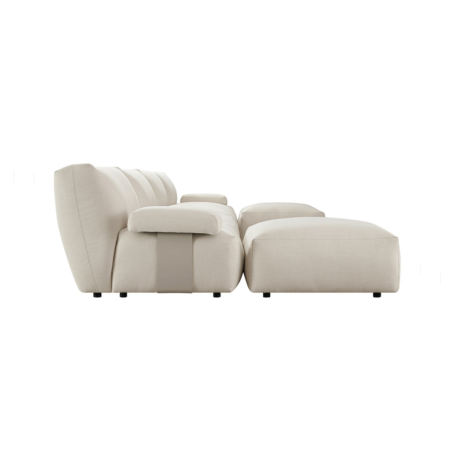 Carlyle Beige Cotton Blend Modular Sofa, 6-Piece U-Shape Set