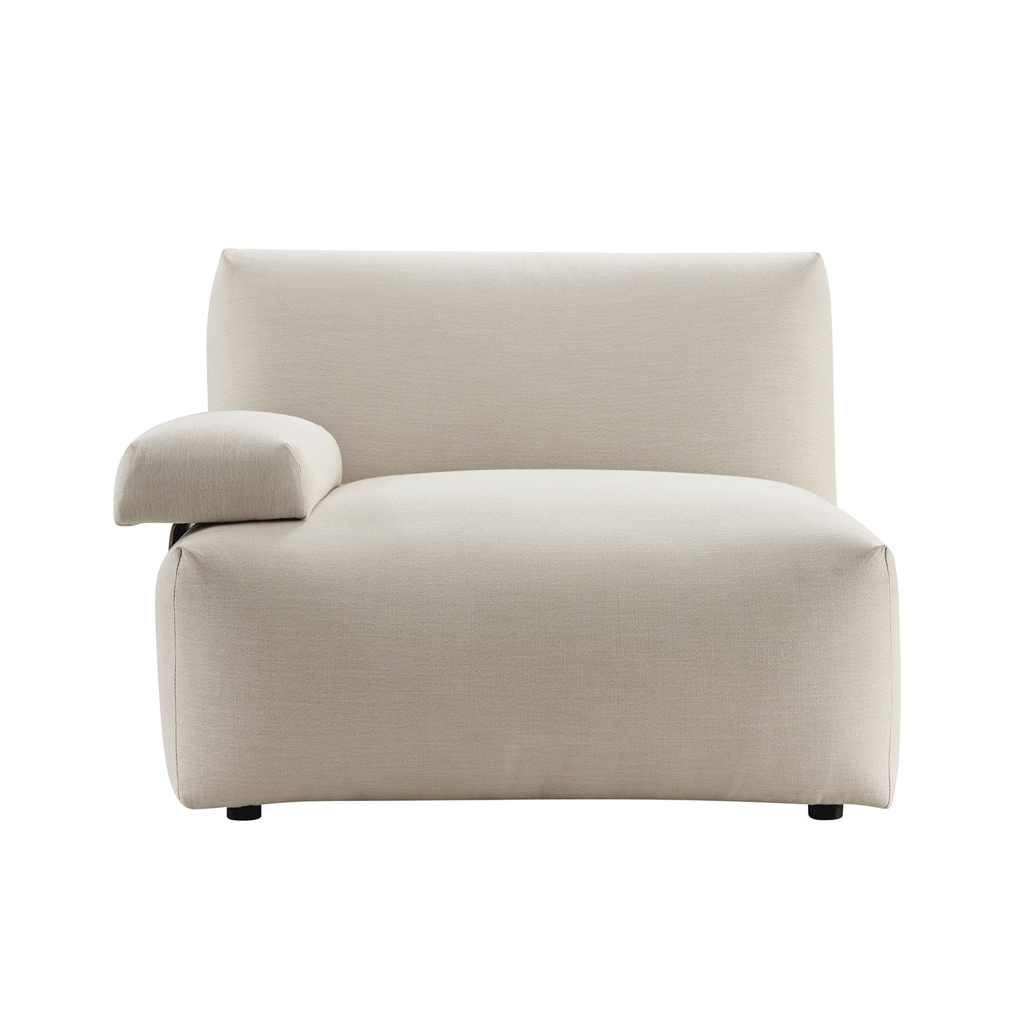 Carlyle Beige Cotton Blend Modular Sofa, Side Seat