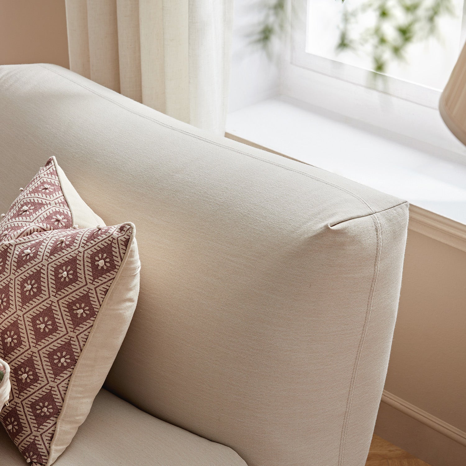 Carlyle Beige Cotton Blend Modular Sofa, Side Seat